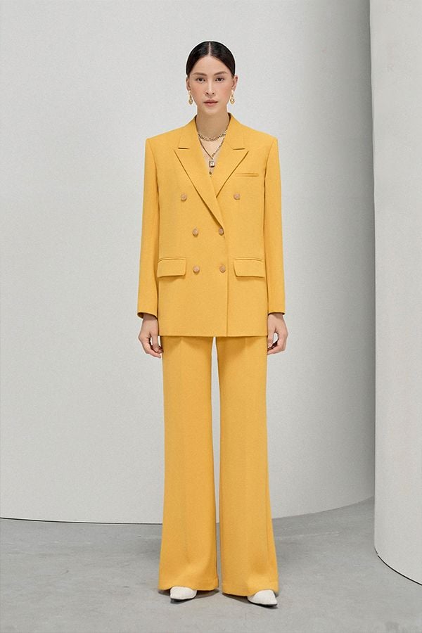 Áo Vest Tay Dài Bốn Cúc x Quần Dài Dáng Suông LALLEE