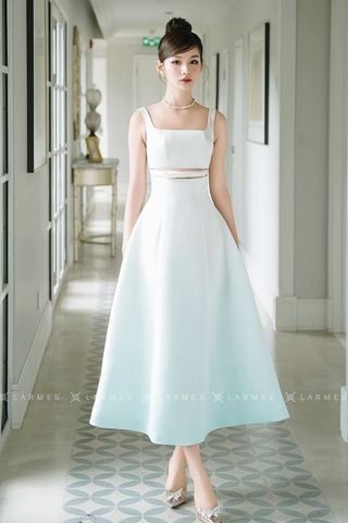 Đầm Midi Hai Dây Dáng Xòe LARMES