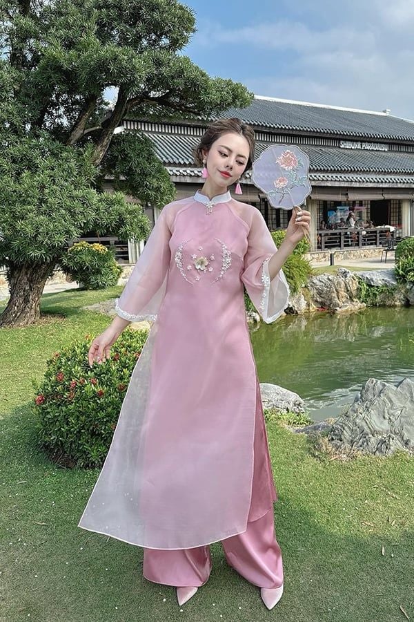 Áo Dài Cách Tân Hải Đường LINN DESIGN