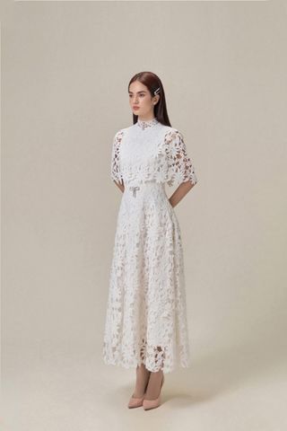 Áo Ngắn Họa Tiết Ren x Chân Váy Midi Ren LOBBSTER