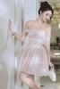Đầm Ngắn Trễ Vai Hồng LOVELYN