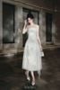 Đầm Midi Hai Dây Phối Nơ Trắng LOVELYN