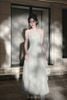 Đầm Midi Hai Dây Phối Nơ Trắng LOVELYN