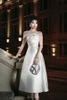 Đầm Midi Phối Ren Trắng LOVELYN