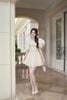 Đầm Ngắn Tay Bồng Kem LOVELYN