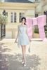 Đầm Ngắn Trễ Vai Phối Ren Trắng LOVELYN