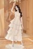 Đầm Midi Hai Dây Xếp Tầng LOVELYN