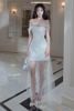 Đầm Ngắn Cúp Ngực Ánh Kim Phủ Voan LOVELYN