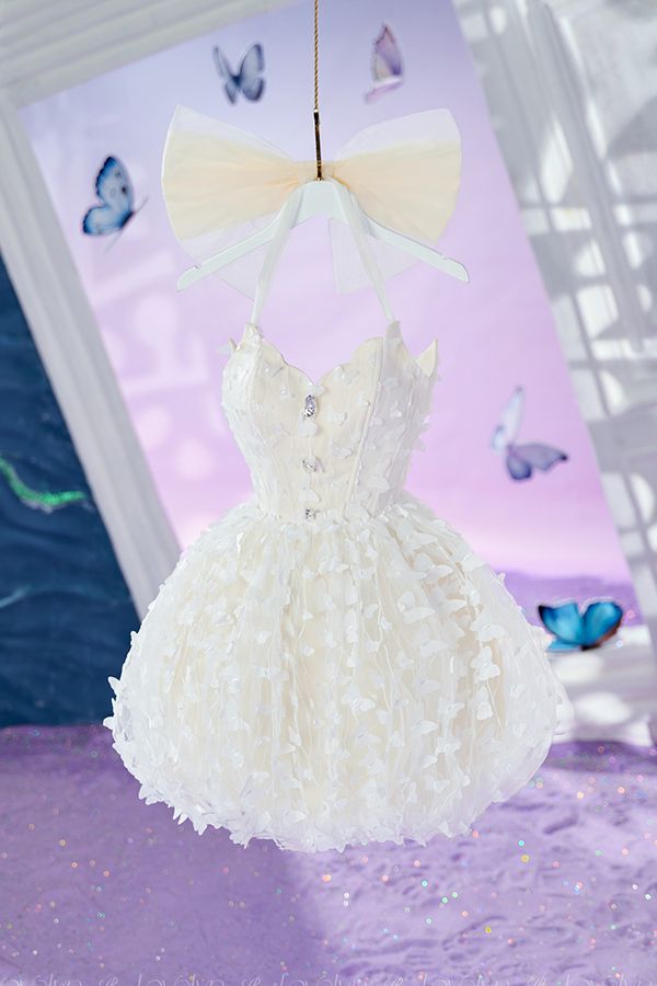 Đầm Ngắn Tay Dài Nơ Lưng LOVELYN