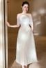 Đầm Midi Cổ Yếm Xếp Ly LOVELYN