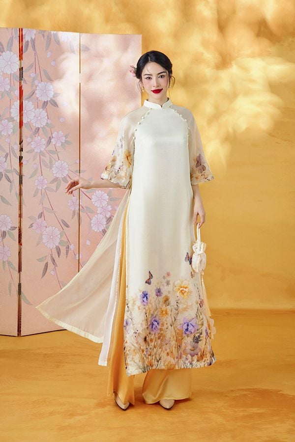 Áo Dài Cách Tân Thêu Hoa MADDY HATES ROSE