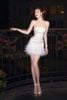 Đầm Ngắn Hai Dây Cut-Out Đính Lông MAEL FEMME