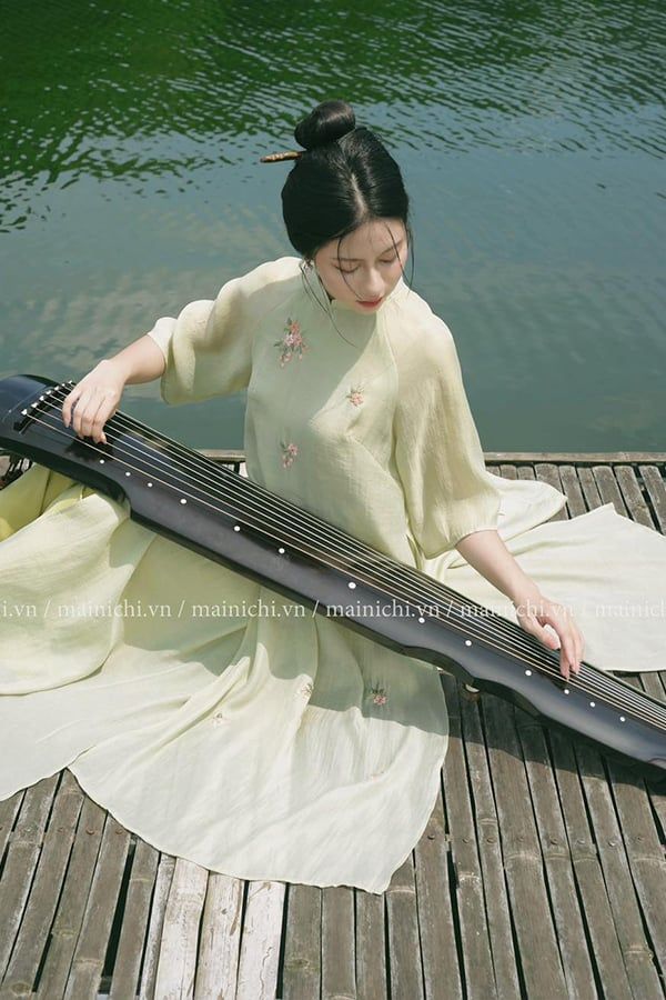 Áo Dài Cách Tân Thêu Hoa MAINICHI DESIGN