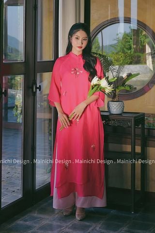 Áo Dài Cách Tân Thêu Hoa MAINICHI DESIGN