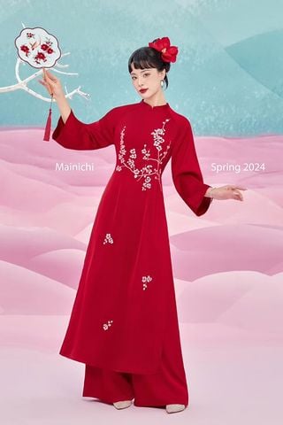 Áo Dài Cách Tân Thêu Hoa Tay Lửng MAINICHI DESIGN