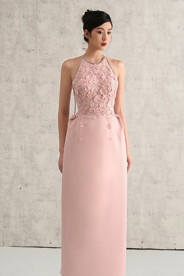 Áo Dài Cách Tân Cổ Yếm Đính Hoa MAISON DES COPAINS