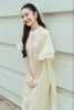 Áo Dài Cách Tân Tay Lửng Thêu Hoa MÉO