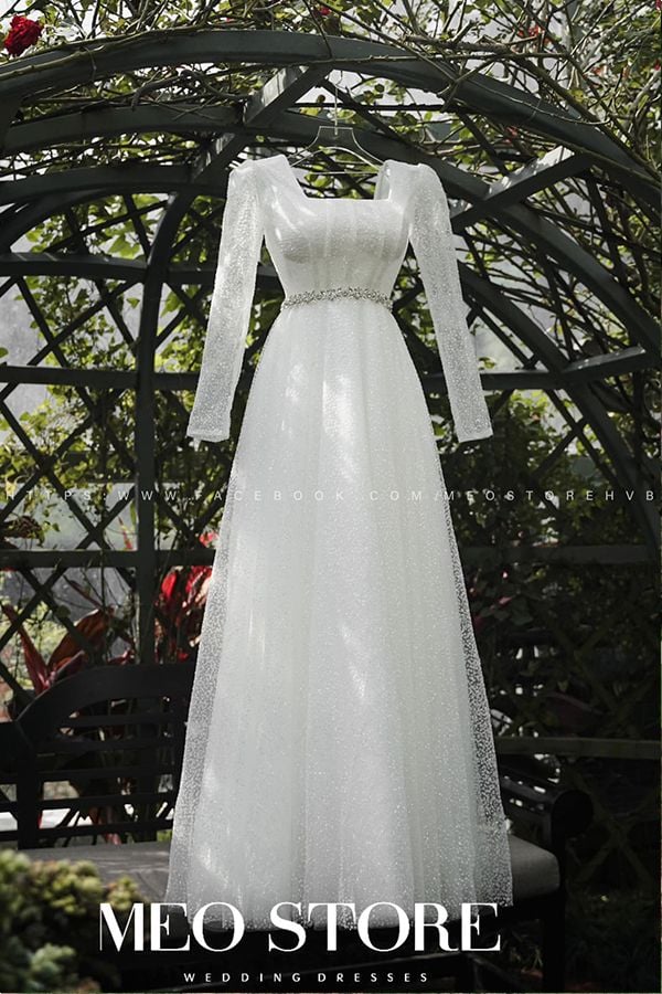 Đầm Maxi Tay Dài Cổ Vuông MEO STORE