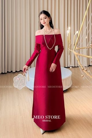 Áo Dài Cách Tân Tay Dài Trễ Vai MEO STORE