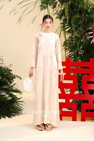 Áo Dài Cách Tân Họa Tiết Nổi MEO STORE