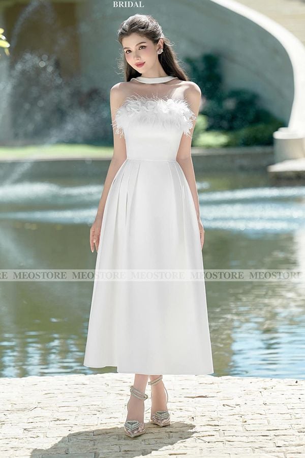 Đầm Midi Cúp Ngực Đính Lông MEO STORE