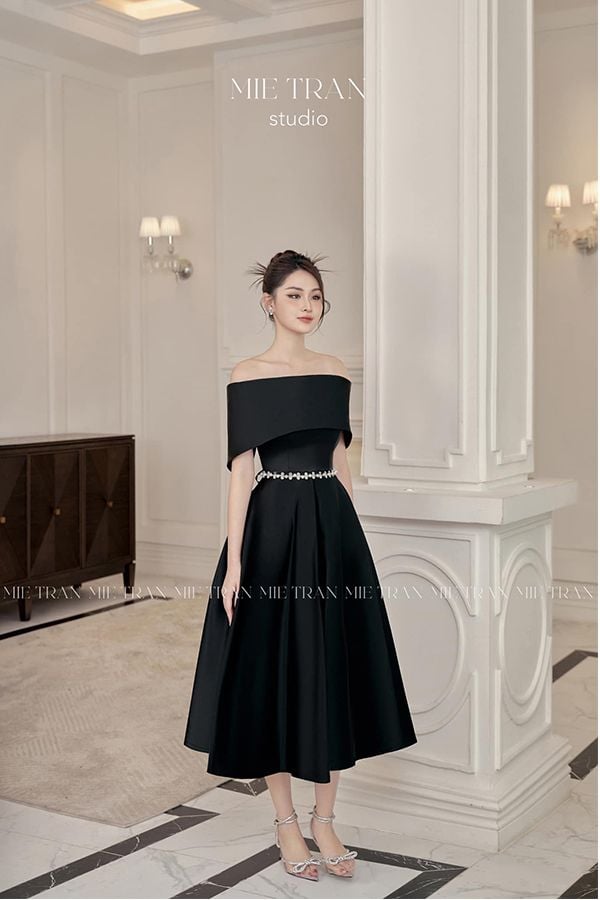 Đầm Midi Trễ Vai MIE TRAN STUDIO