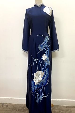 Áo Dài Cách Tân Nữ Họa Tiết Hoa Sen MINCOS