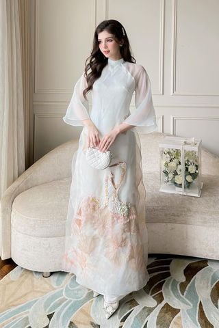 Áo Dài Cách Tân Họa Tiết MITA BOUTIQUE