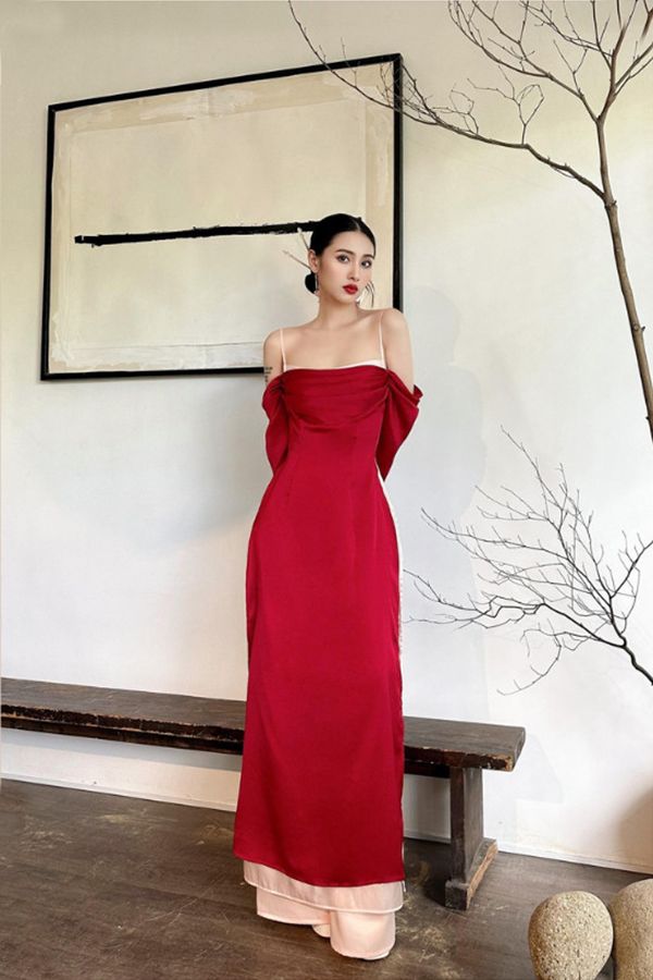 Áo Dài Hai Dây Trễ Vai ONON MADE