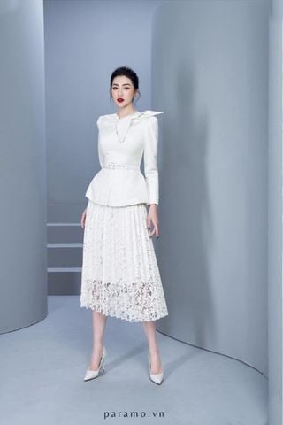 Áo Kiểu Tay Dài x Chân Váy Midi Họa Tiết PÁRAMO