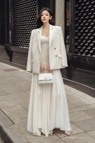 Áo Vest Khoác x Đầm Midi Hai Dây PARAMO