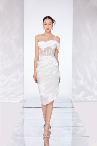 Đầm Midi Cúp Ngực Một Dây Vai RITARA CLOSET