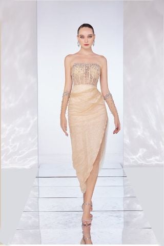 Đầm Midi Cúp Ngực Ánh Kim RITARA CLOSET