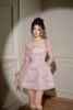 Đầm Ngắn Tay Dài Đính Đá Rosalie LOVELYN
