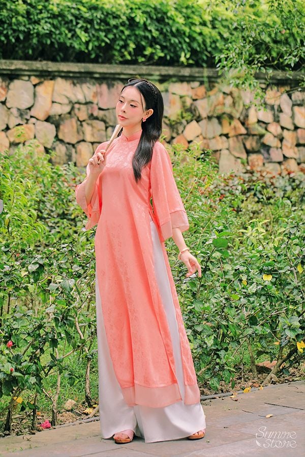 Áo Dài Cách Tân Dáng Suông Họa Tiết SUMIRE STORE