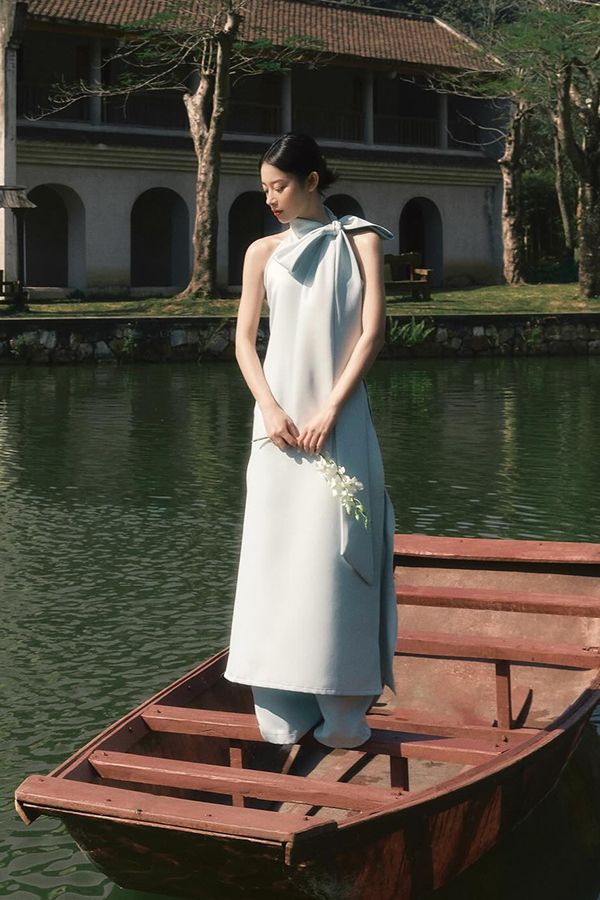 Áo Dài Cách Tân Cổ Yếm Nơ THINGS STUDIOS