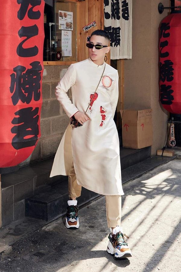 Áo Dài Cách Tân Tay Dài Thêu Hoa TIEM LONG