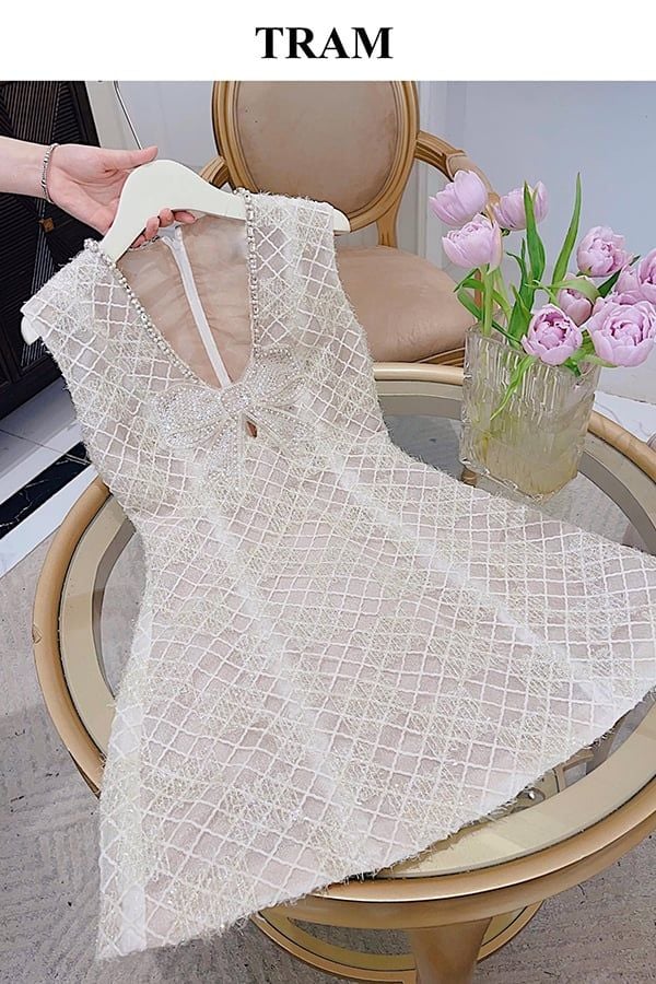 Đầm Ngắn Sọc Caro TRAM