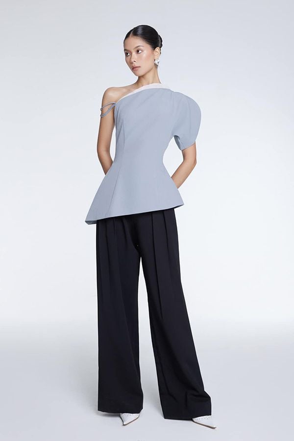 Áo Ngắn Lệch Vai x Quần Dài Dáng Suông TRIO JI