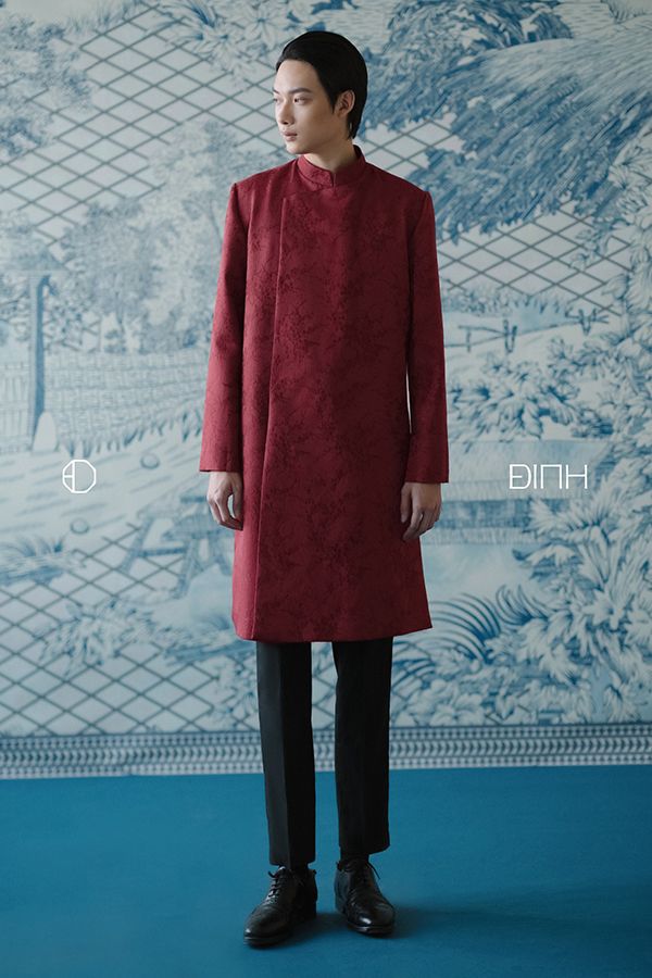 Áo Dài Cách Tân Nam Tay Dài XÉO XỌ