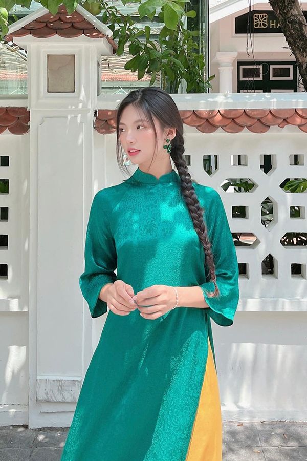 Áo Dài Cách Tân Tay Lửng XÉO XỌ