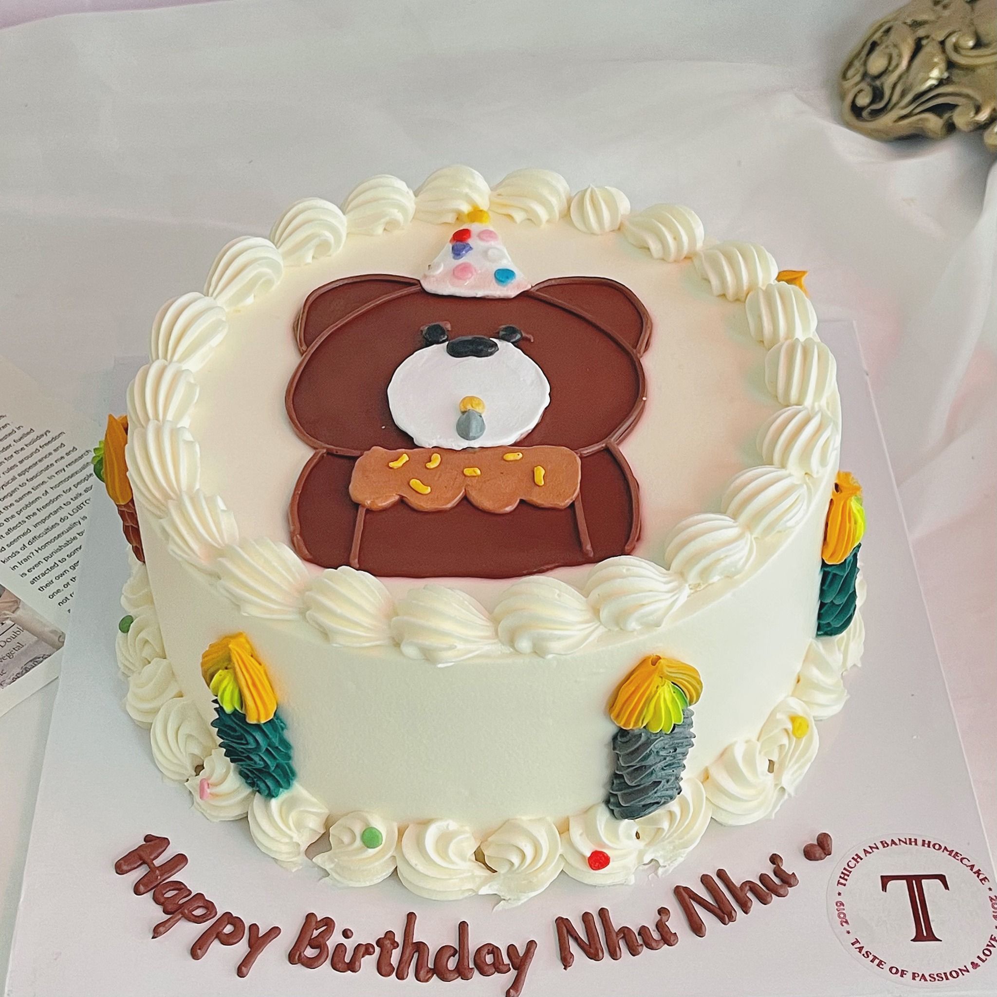 Bánh kem sinh nhật vẽ hình qoobee  Tiệm Bánh Mon Chéri  Bánh kem dễ thương