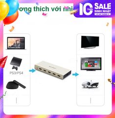 Bộ chuyển mạch HDMI UGREEN MM129 Chuyển 3 vào 1 và 5 vào 1 ra – Hỗ trợ độ phân giải 4K3D – Hỗ trợ Optical + Audio 3.5mm
