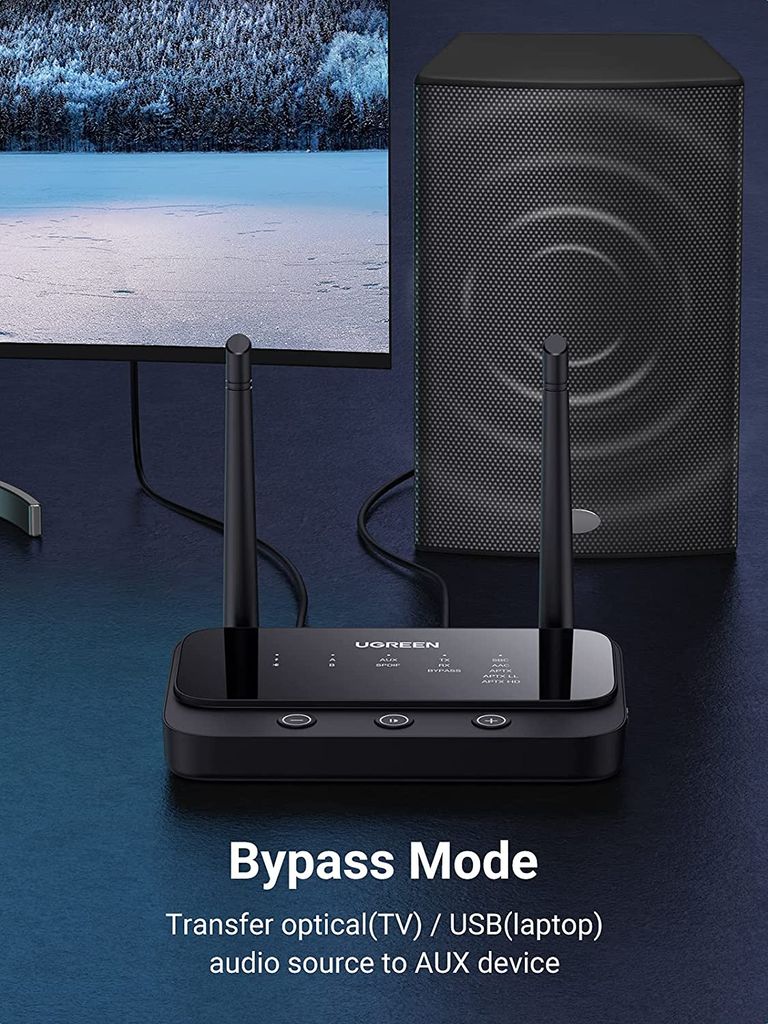Bộ thu phát Bluetooth 5.0 UGREEN 20140 – 2 chế độ RX và TX – Khoảng cách sử dụng lên đến 100m