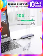 Hub Type C chuyển đổi USB-C ra 1xHDMI, 3xUSB 3.0, 1xUSB-C Ugreen 70408