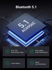 Bộ thu/ phát Bluetooth 5.1 UGREEN 60300 – 2 chế độ TX và RX – Khả năng tươngb thích rộng – Thiết kế nhỏ gọn