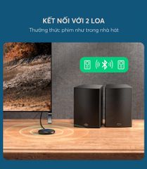 Bộ thu phát Bluetooth 5.0 UGREEN CM108 – Hỗ trợ âm thanh aptX,  kèm cổng kết nối audio 3.5mm – Hoạt động 12 giờ liên tục