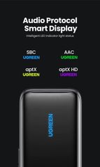 Bộ thu Bluetooth 5.0 UGREEN CM402 – Hỗ trợ âm thanh Hifi, Pin 400mAh cho 10h giờ sử dụng – Tính năng kết nối NFC