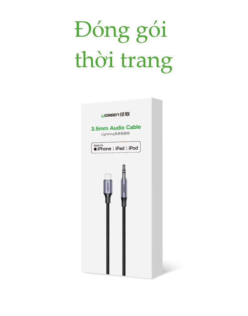 Cáp chuyển đổi Lightning sang 3.5mm chuẩn MFI UGREEN US315