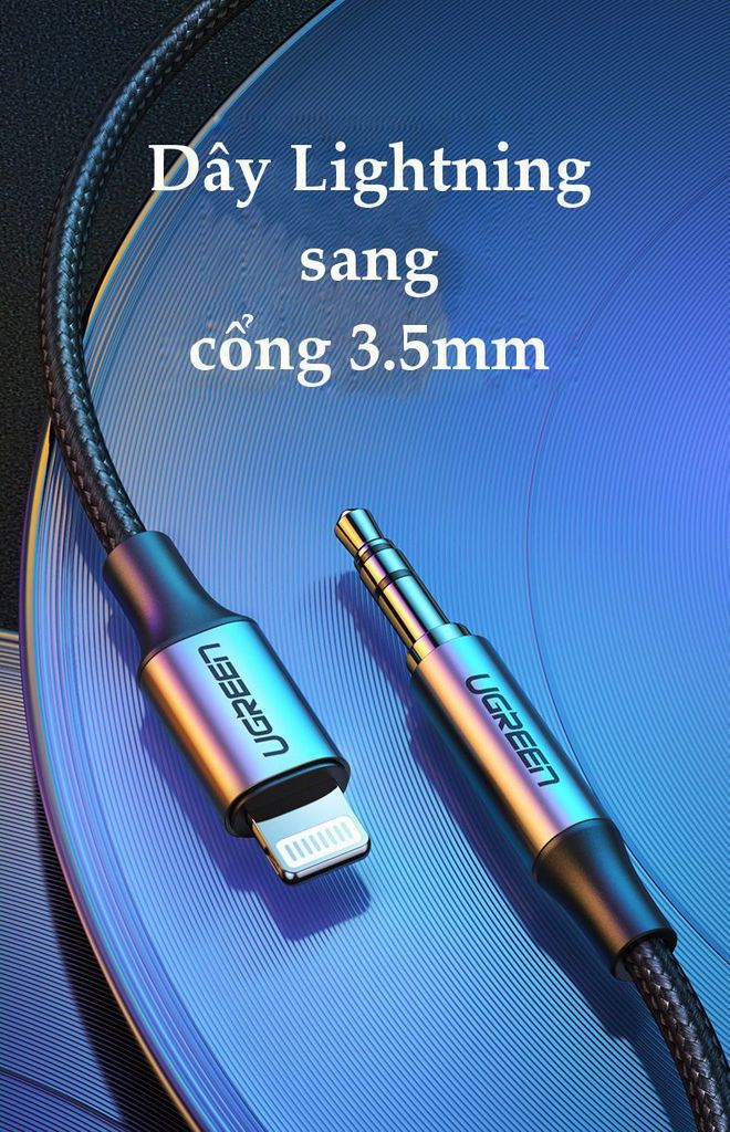 Cáp chuyển đổi Lightning sang 3.5mm chuẩn MFI UGREEN US315